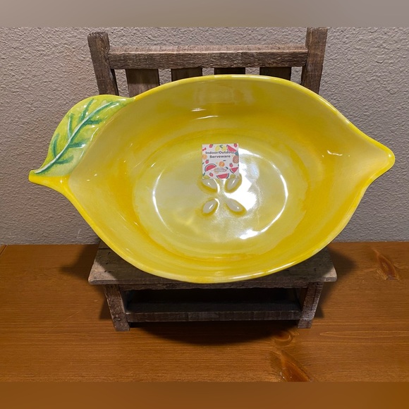 Farmhouse Lemon Serving Bowl, Melamine Lemon Shaped Serving Bowl, Lemon Bowl - Picture 2 of 13